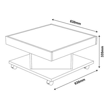 Imagem de Mesa de Centro Saara Pinho Com Off White Quadrada com Rodízios - Artely