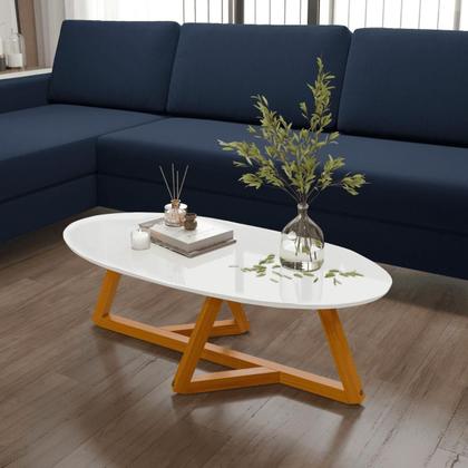 Imagem de Mesa de Centro Sala de estar Vintage Oval Branca