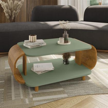 Imagem de Mesa de Centro Sala Floripa com Pés de Madeira Maciça