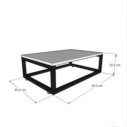 Imagem de Mesa de centro sala industrial preta quadrada retangular mesinha de centro sala madeira