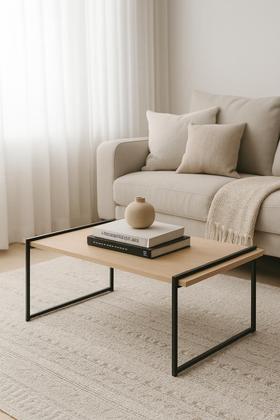 Imagem de Mesa de centro sala industrial retangular decor slim