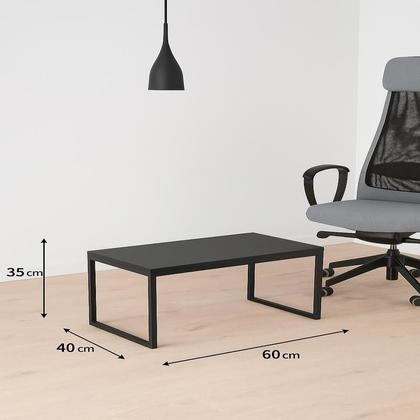 Imagem de Mesa De Centro Sala Industrial Retangular Ferro E Madeira cor preto