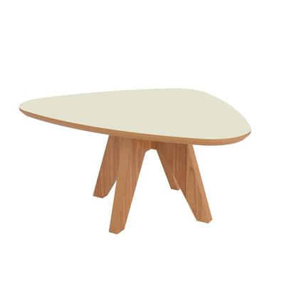 Imagem de Mesa de Centro Sala MDF Orgânica Baixa Triangular Com 4 Pés