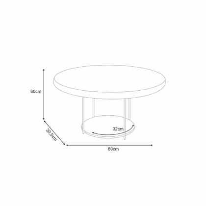 Imagem de Mesa de Centro Sky Sala de Estar com Tampo MDF Pés em Aço Cinamomo G26 - Hb Móveis