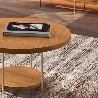 Imagem de Mesa de Centro Sky Sala de Estar com Tampo MDF Pés em Aço Cinamomo G26 - Hb Móveis