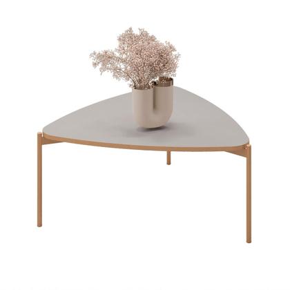 Imagem de Mesa de Centro Tampo Triangular e Pés em Metal Dourado DJ Móveis Lina Bali