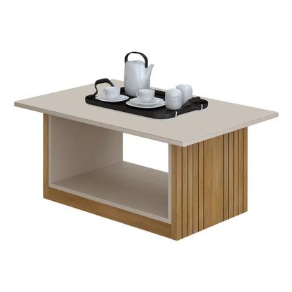 Imagem de Mesa de Centro Veneza Cinamomo com Off White ValdeMóveis
