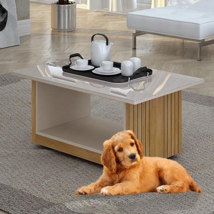 Imagem de Mesa de Centro Veneza Cinamomo com Off White ValdeMóveis