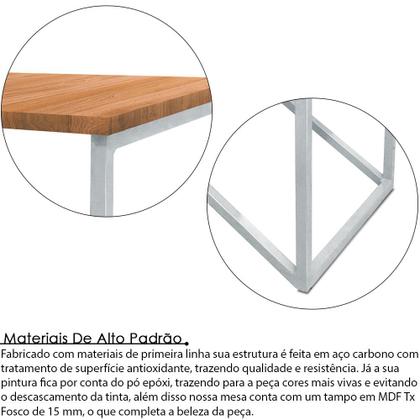 Imagem de Mesa De Centro Viena Retangular Para Sala Decor Madeira MDF Compacta