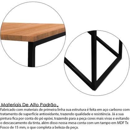 Imagem de Mesa De Centro Viena Retangular Para Sala Decor Madeira MDF Compacta