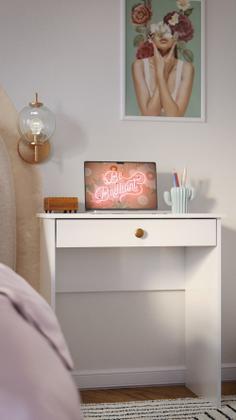 Imagem de Mesa de Computador 1 gaveta Moderna Estilo Branco