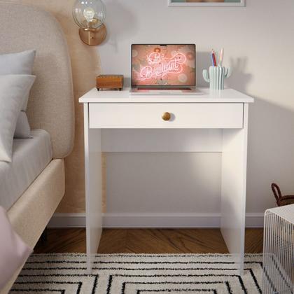 Imagem de Mesa de Computador 1 gaveta Moderna Estilo Branco