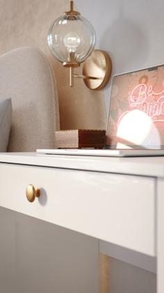 Imagem de Mesa de Computador 1 gaveta Moderna Estilo Branco