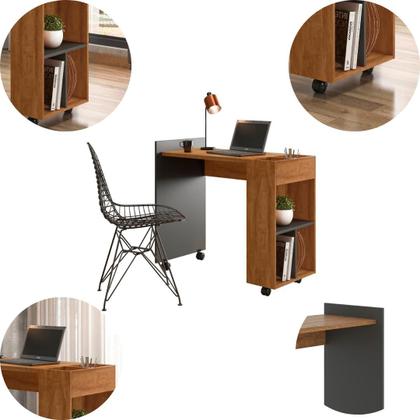 Imagem de Mesa de Computador Alessa943 para Escritório Chumbo/Amêndoa