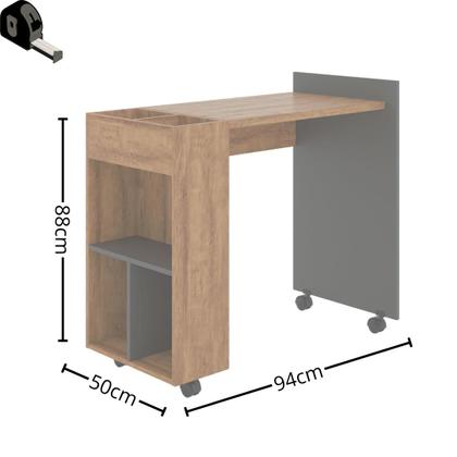 Imagem de Mesa de Computador Alessa943 para Escritório Chumbo/Amêndoa