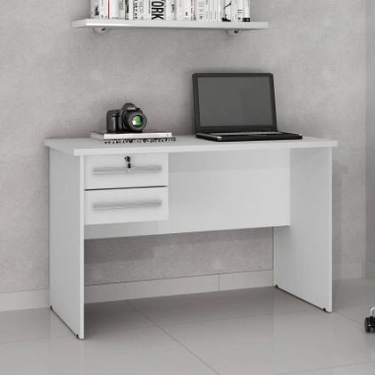 Imagem de Mesa de Computador Byte Escrivaninha 2 Gavetas Valdemóveis Cor Branco
