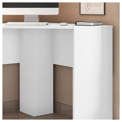 Imagem de Mesa De Computador Canto Office Cubic Branco - Caemmun