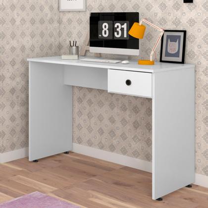 Imagem de Mesa de Computador com 01 Gaveta Dubai Branco L06 - D'Rossi