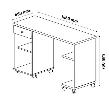 Imagem de mesa de computador com 1 gaveta Milion Patrimar Moveis