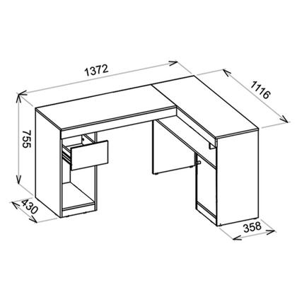 Imagem de Mesa De Computador Com Gaveta Nilo Branco Fosco Caemmun