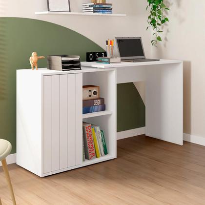 Imagem de Mesa De Computador Com Porta De Correr Future Branca Caemmun