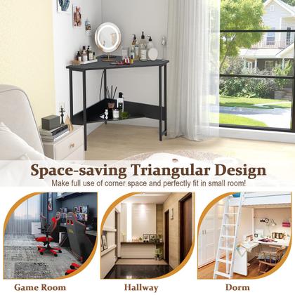 Imagem de Mesa de computador de canto COSTWAY com portas USB e tomada