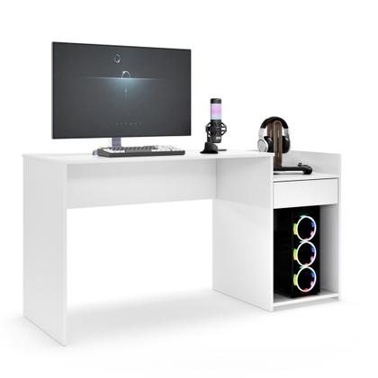 Imagem de Mesa de Computador Eros  Gamer, Escritório e Estudo com Nicho e Gaveta