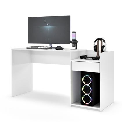 Imagem de Mesa de Computador Eros  Gamer, Escritório e Estudo com Nicho e Gaveta