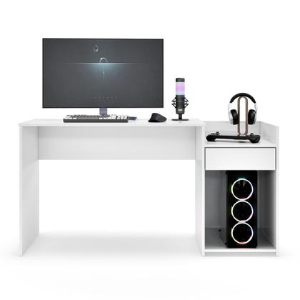 Imagem de Mesa de Computador Eros  Gamer, Escritório e Estudo com Nicho e Gaveta