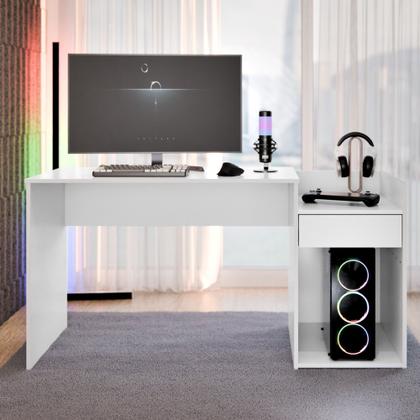 Imagem de Mesa de Computador Eros  Gamer, Escritório e Estudo com Nicho e Gaveta