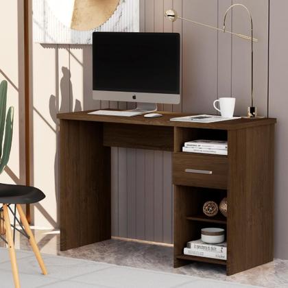 Imagem de Mesa de Computador Escrivaninha com Gaveta para Quarto Escritorio Recepcao Consultorio Duna Wood Giga Moveis
