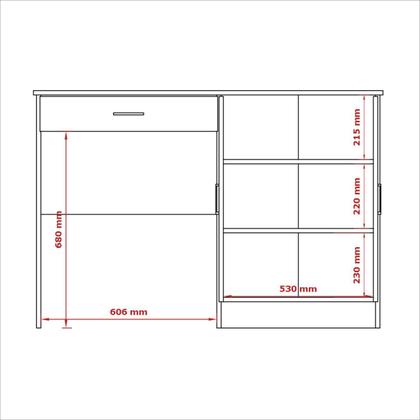 Imagem de Mesa de Computador Escrivaninha Com Organizador Space Branco com Cinamomo - Patrimar Móveis