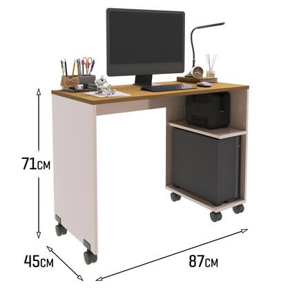 Imagem de Mesa de Computador Escrivaninha Com Suporte CPU Quarto Sala Escritório Beauty