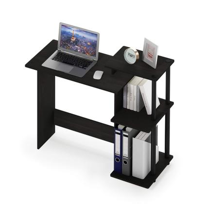 Imagem de Mesa de computador Furinno Efficient Home com prateleiras quadradas