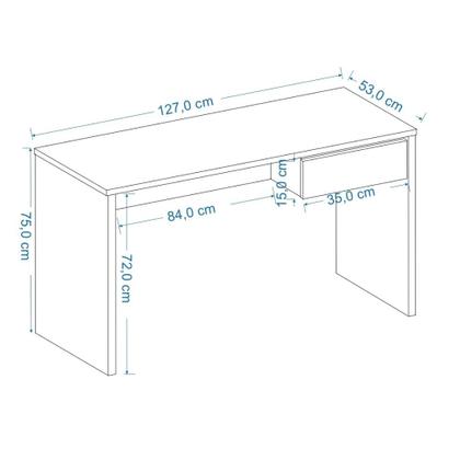 Imagem de Mesa De Computador Gávea Escritório Com Gaveta Cor Branco
