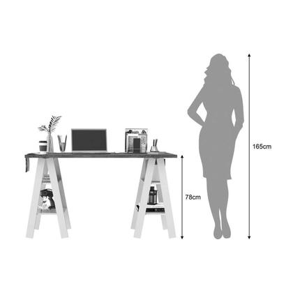 Imagem de Mesa de Computador MB 1034 Rustico/Branco - Movelbento