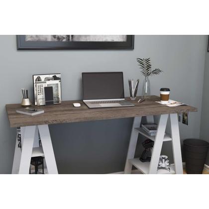 Imagem de Mesa de Computador MB 1034 Rustico/Branco - Movelbento