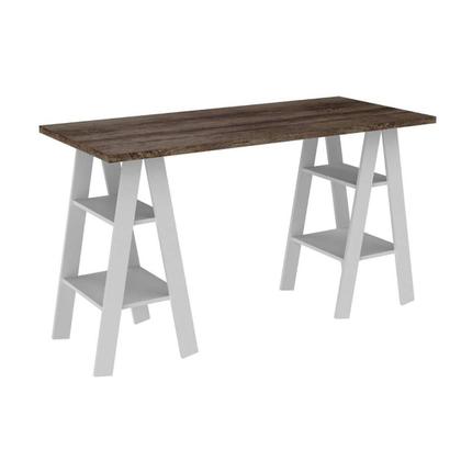 Imagem de Mesa de Computador MB 1034 Rustico/Branco - Movelbento
