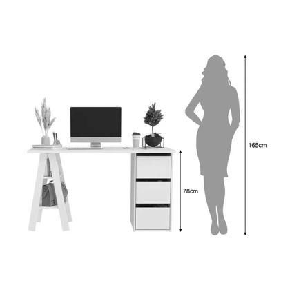 Imagem de Mesa de Computador MB 1035 c/ 3 Gavetas Branco - Movelbento