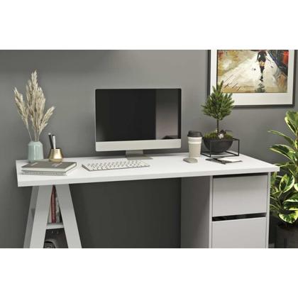 Imagem de Mesa de Computador MB 1035 c/ 3 Gavetas Branco - Movelbento