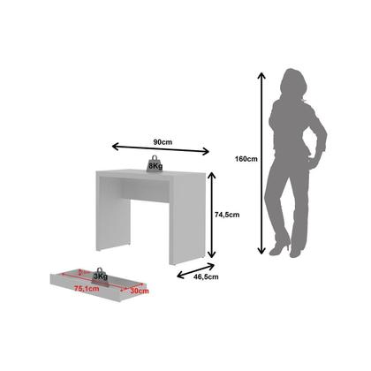 Imagem de Mesa de Computador ME4107 c/ 1 Gaveta Rústico - Tecno Mobili