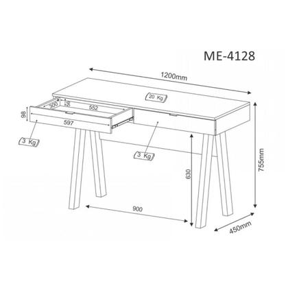 Imagem de Mesa de Computador ME4128 c/ 2 Gavetas Carvalho - Tecno Mobili