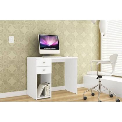 Imagem de Mesa de Computador MSM 412 c/ 2 Gavetas Branco - Movelbento