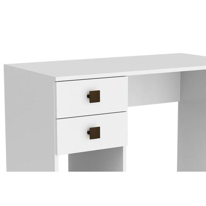 Imagem de Mesa de Computador MSM 412 c/ 2 Gavetas Branco - Movelbento