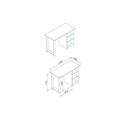 Imagem de Mesa de Computador MSM 436 c/ 3 Gavetas Branco - Movelbento