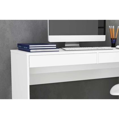 Imagem de Mesa de Computador MSM 439 c/ 2 Gavetas Branco - Movelbento