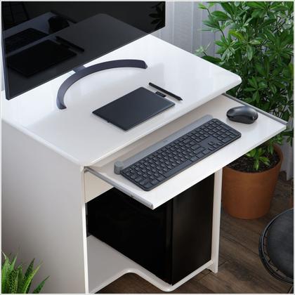 Imagem de Mesa de Computador Prática Com 1 Gaveta Branco - EJ Móveis