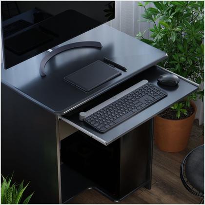 Imagem de Mesa de Computador Prática Com 1 Gaveta Preto - EJ Móveis