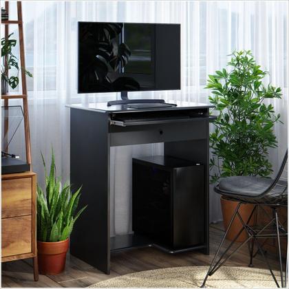 Imagem de Mesa de Computador Prática Com 1 Gaveta Preto - EJ Móveis