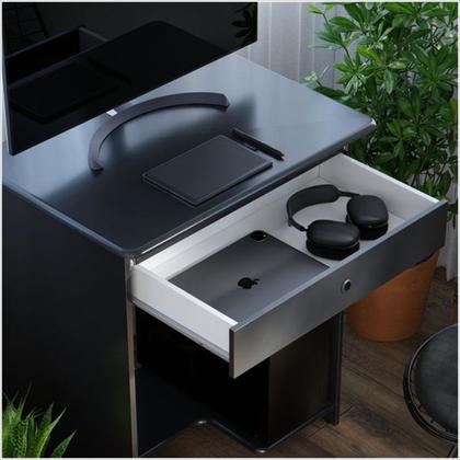 Imagem de Mesa de Computador Prática Com 1 Gaveta Preto - EJ Móveis
